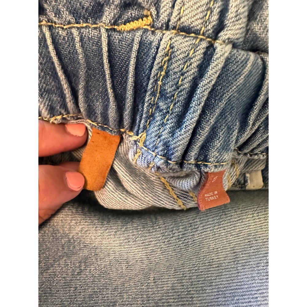 Pilcro x Anthropologie Paperbag Waist Wide Leg Light Wash Jeans | Size 27 - Picture 5 of 10